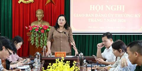 Hội nghị giao ban Đảng ủy thường kỳ tháng 7 năm 2026