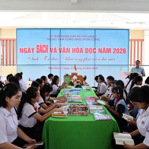 Phú Hòa 1 tổ chức Ngày Sách và Văn hóa đọc Việt Nam lần thứ 5 năm 2026