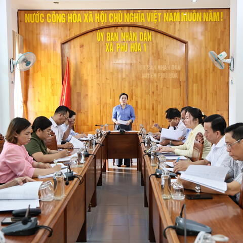 Ban Văn hóa - Xã hội HĐND xã Phú Hòa 1 giám sát việc sắp xếp, tổ chức bộ máy; thực hiện chế độ, chính sách cán bộ, công chức, người lao động; cơ sở vật chất, phương tiện phục vụ công tác của cán bộ, công chức sau sắp xếp đơn vị hành chính